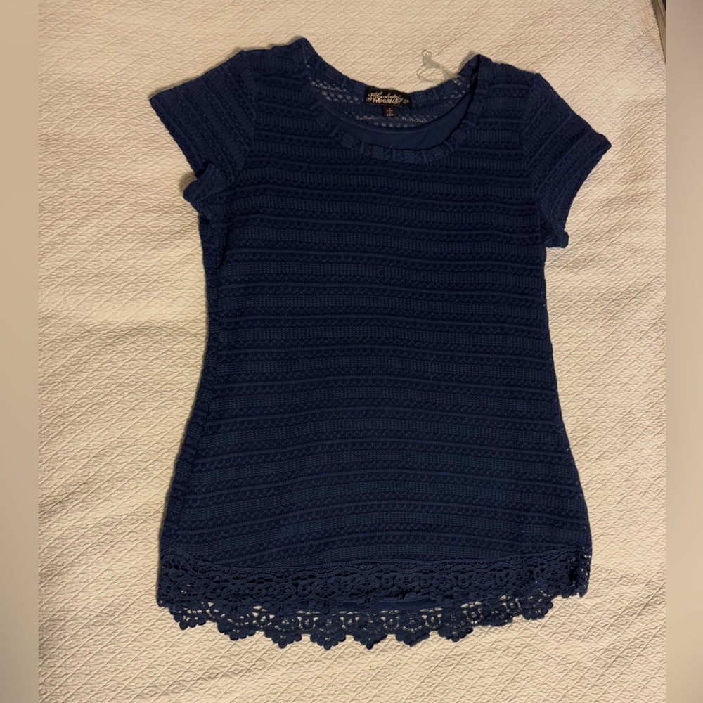 Absolutely Famous Dark Blue Knit Top